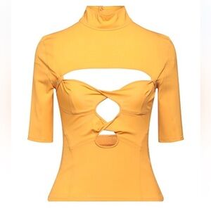 Jacquemus Le Haut Palmi-twist front cutout stretch wool top